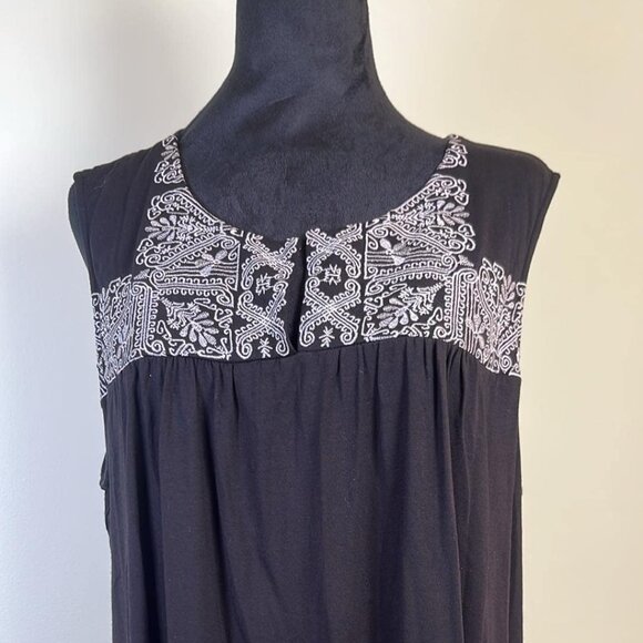 Adriana Pappell Sleeveless Embroidered 1X Tank Top Witchy Goth Fairy Boho Rodeo - Picture 1 of 8